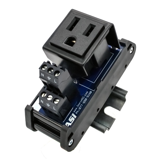 [IMACP01] Industrial DIN Rail AC Receptacle | 120VAC 15A | UL508 Control Panel Outlet 