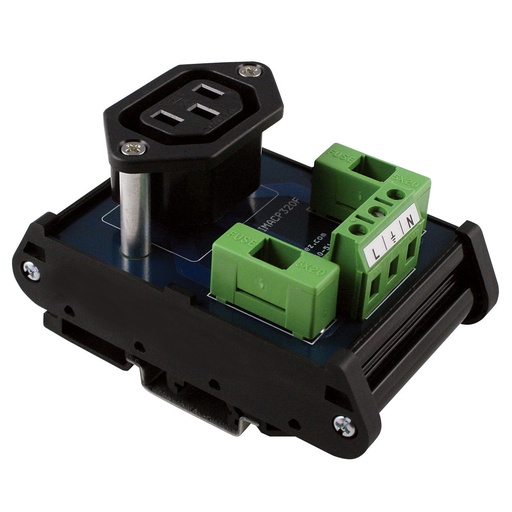 [IMACP320F] DIN Rail AC Outlet With IEC320 AC Receptacle and Dual Fuses