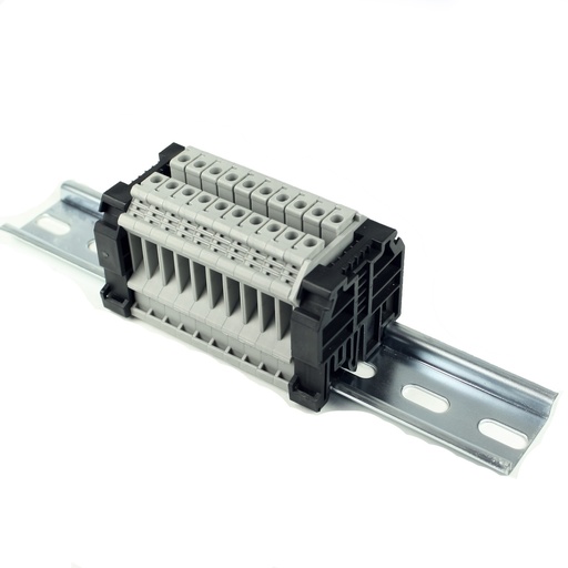 [RAAK5N21-10] 10 Pole DIN Rail Terminal Block Kit | 24-10 AWG | 30A 600V | UL Recognized Components & RoHS Compliant | ASI RAAK5N21-10