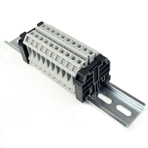 [RAAK6NJ21-10] 10 Gang Terminal Block Assembly with Jumpers, 24-8 AWG, 50 Amp, 300 Volt