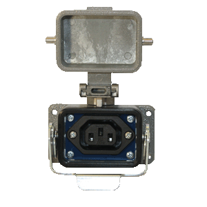 [RAI-AC320] ASI RAI-AC320 Panel Interface Connector | IEC320 AC Receptacle | Waterproof Aluminum Housing | 15A, 250V Rated | NEMA 4X, IP65 Rated | Panel Mount