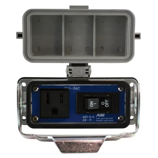 [RAI-SAC-104B] Industrial Service Power Outlet | 120VAC Receptacle | 5A Circuit Breaker On/Off Switch | NEMA 4X/IP65