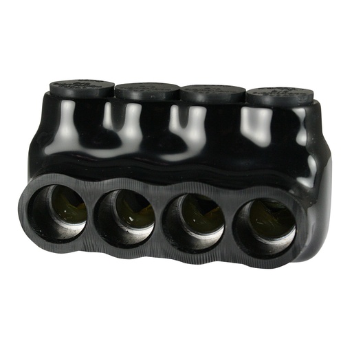 [AICS2-0-4] Insulated Multi Tap Connector, 4 Port, 6 AWG-2/0 AWG, 600V, Black Insulation, Single Side Wire Entry, UL Listed 486B