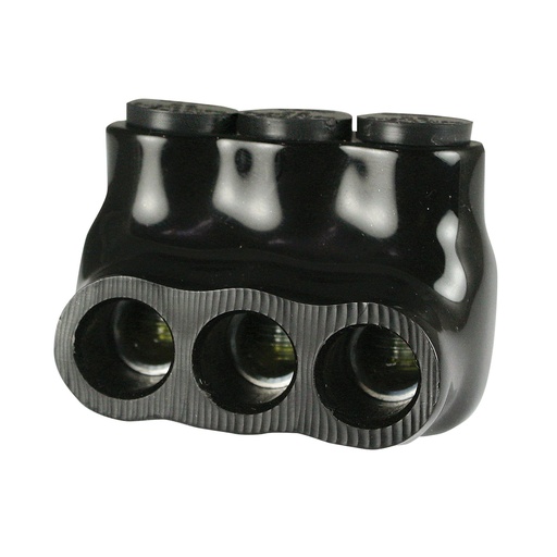 [AICS2-3] Insulated Multi Tap Connector |  3 Port | 14 AWG-2 AWG |  600V Class | Black Plastisol Insulation | Single Side Wire Entry | UL Listed 486B