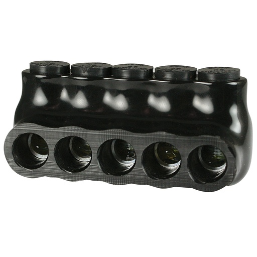 [AICS2-5] Insulated Multi Tap Connector, 5 Port, 14 AWG-2 AWG, 600V, Black Insulation, Single Side Wire Entry, UL Listed 486B