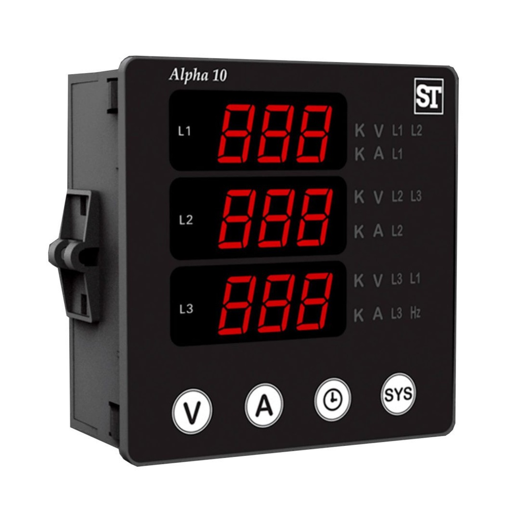 Multifunction Meter LED - Red Characters Display Panel Mount, 1-5A/100 ...