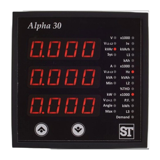 [AP30-21JDZZZ000000] Energy Monitor (Power Meter) LCD - Red Characters Display Panel Mount, 1-5A/120V LCD PNL MT