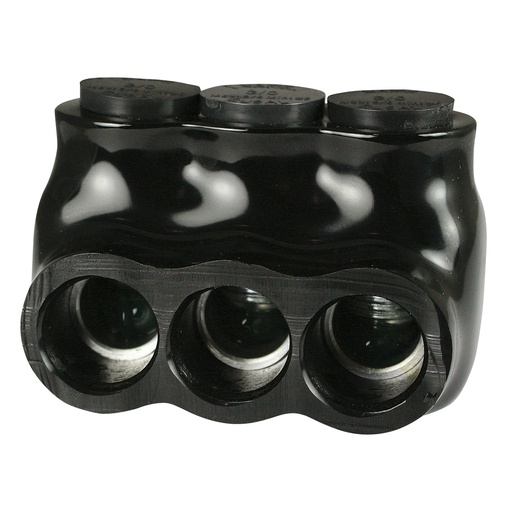 [AICS3-0-3] ASI AICS3-0-3 Insulated Multi Tap Connector | 3-Port | 6 AWG-3/0 AWG | 600V | Black Plastisol Coating | Single Side Wire Entry | UL 486B Listed