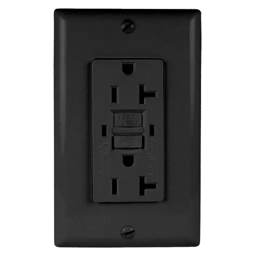 [LTG15-B] 15A 125V Duplex GFCI Outlet | Self-Test | Black | UL Listed 