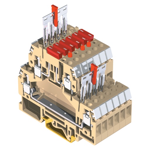 [DA124] 2-Level Terminal Block For Blade Fuse On Top Level, With 24V LED Blown Fuse Indication