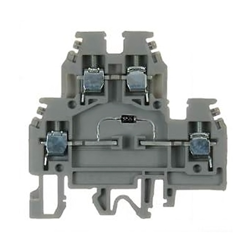 [DS111GR] 2 Level Terminal Block With A Reverse Polarity Protection Diode, 1N4007 On The Bottom Level