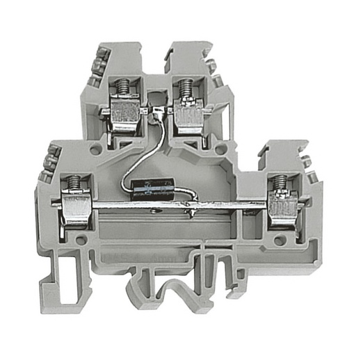 [DSD024GR] 2 Level Terminal Block With A Suppression Diode Between Levels, DIN Rail Mount, 24 VDC Suppression Diode