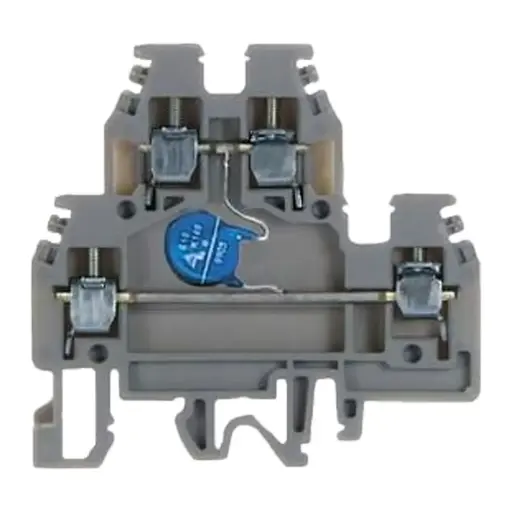 [DSV120GR] Screw Clamp 2-Level DIN Rail Mount Terminal Block with 120Vac varistor