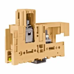 [GP800] High Current Terminal Block, DIN Rail Mount, 400 Amp Bolt Connection To Clamp Feed Through Terminal Block, 1000V IEC Rating, 