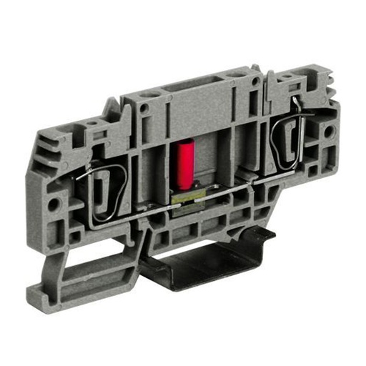 [HB100GR] Spring Terminal Block With A Sliding Link Disconnect, DIN Rail Mount, 24-10 AWG, 30A, 600V, 6.2mm Screwless Terminal Block, Gray, 