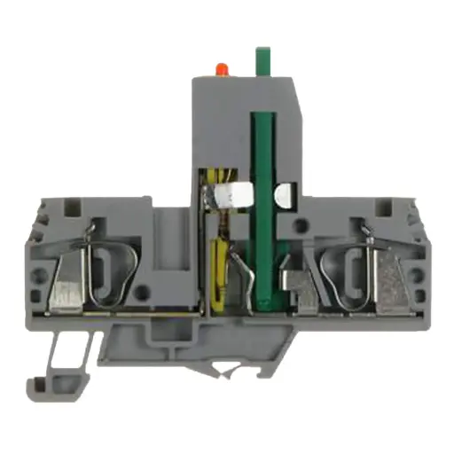 [HF212GR] Spring Clamp 5x20mm Fuse Terminal Block, 12V LED blown fuse indication