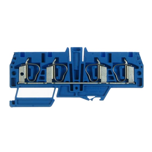 [HI220] Spring Clamp Connection 1-Level Feed-Thru DIN Rail Mounted Terminal Block, 2 inputs, 2 outputs, 24-10 AWG, (Ex)i Blue