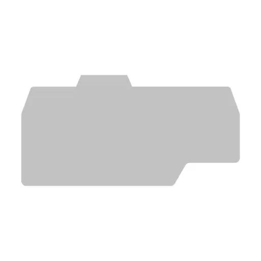 [HM211GR] DIN Rail Mounted Terminal Block End Cover, HTE.4/1+2, Gray