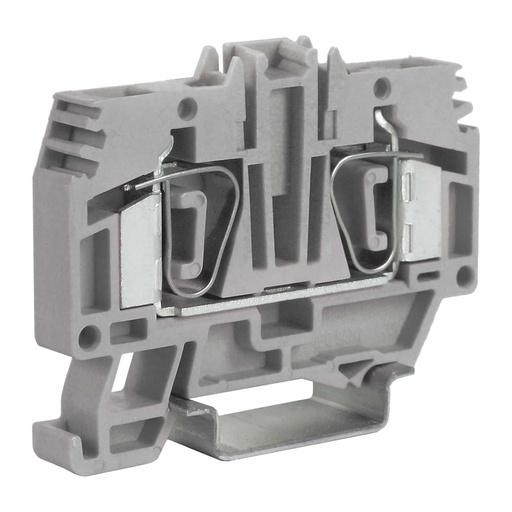 [HM320GR] 2 Wire Spring Terminal Block, DIN Rail Mount, Screwless Feed Through Terminal Block For 2 Wires, 24-8 AWG, 41 Amp, 600V, 8.2mm, 