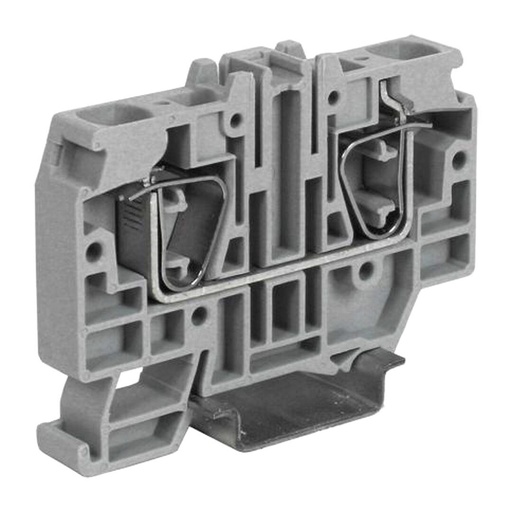 [HM340GR] 2 Wire Spring Terminal Block, DIN Rail Mount, Screwless Feed Through Terminal Block For 2 Wires, 18-4 AWG, 85 Amp, 600V, 12mm, 
