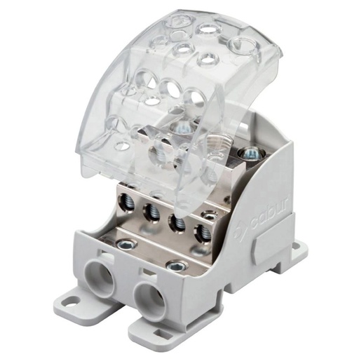 [QBLOK1P250] ASI QBLOK1P250 | DIN Rail Mount Power Distribution Block | Dual Busbar, 250A, 600V | 9-Output Connections | Electrical Power Splitter | Single Unit