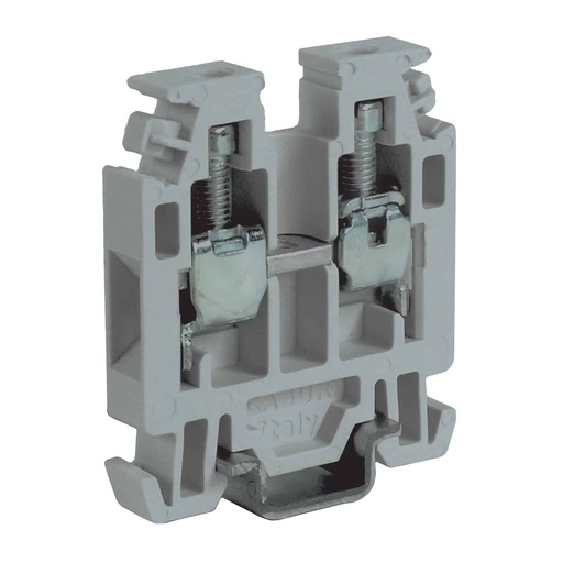[RN500GR] Mini DIN Rail Terminal Block, Feed Thru, Screw Clamp, 5mm Width, UL Ratings 20-12 AWG, 20A, 300V, Gray Housing, 