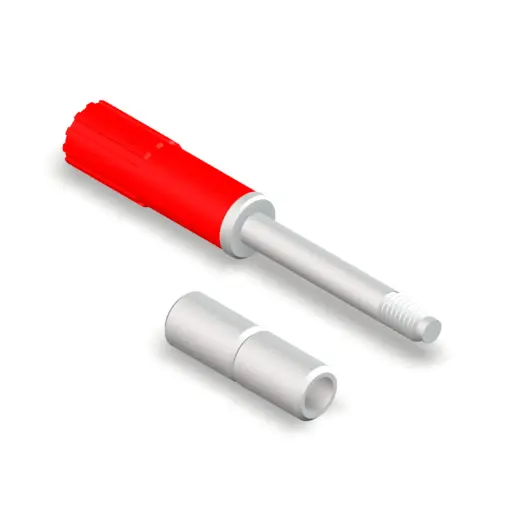 [SB205R] Short Circuit Sleeve with test socket screw for SCB.6 terminal blocks, Red