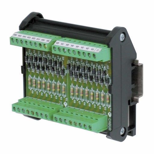 [XCDM16CC] Diode Holder Screw Clamp Module, Diode per channel, with common cathode, 16 channels
