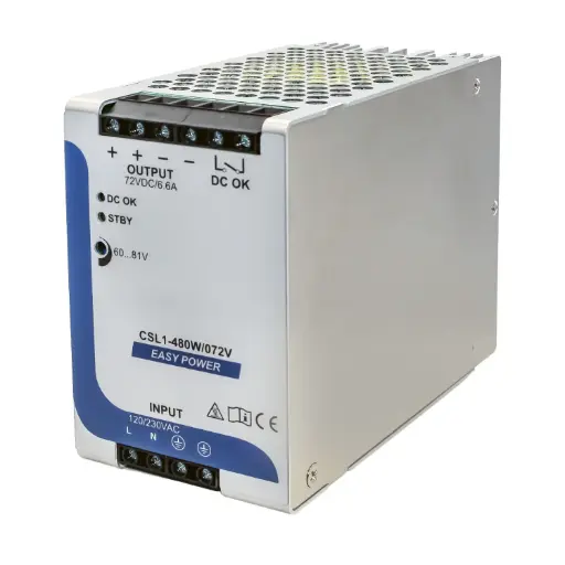 [XCSL1480W072VAA] 72VDC 6.6A DIN Rail Power Supply | 480W | 60-81V Adjustable | 85-264VAC | UL508 | XCSL1480W072VAA