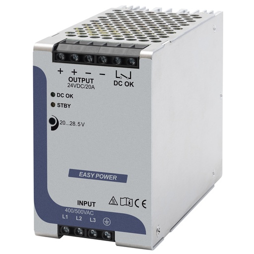 [XCSL3480W072VAA] 72VDC 6.6A DIN Rail Power Supply | 480W | 60-81V Adjustable | 85-264VAC | UL508 | 3 Phase | XCSL3480W072VAA