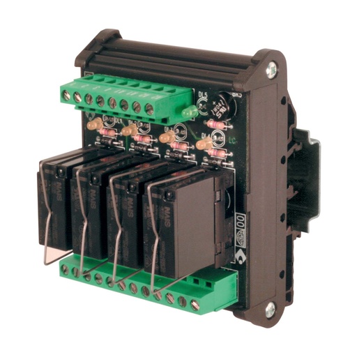 [XR041EAD] 4 Channel 24V Relay Module, DIN Rail Mount, 24VAC/DC Input, 250VAC Output, 16A, 