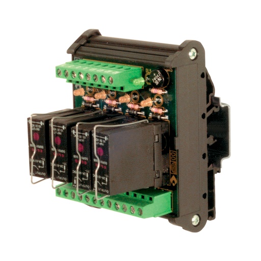 [XR042T24] Solid State DIN Rail Mount pluggable (SSR), 4 relays, AC Load, +/- Common