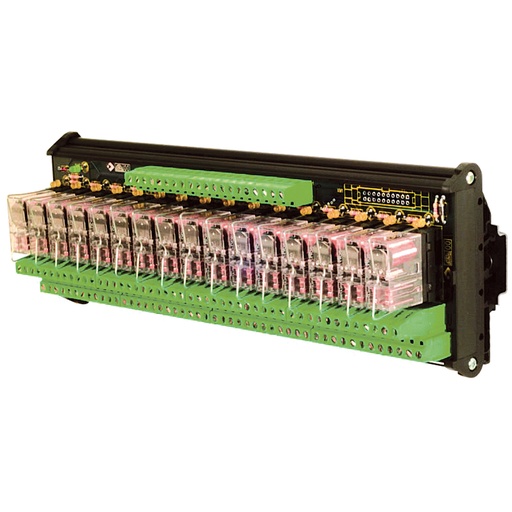 [XR162EAD] Multi-Channel pluggable relay, 16 relays, DPDT, +/- Common, 24 Vac/dc