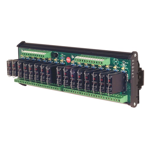 [XR162S24] Solid State DIN Rail Mount pluggable (SSR), 16 relays, AC Load, +/- Common