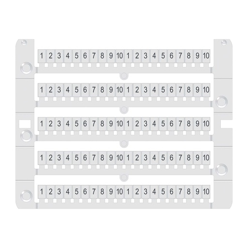 [NU0851510V] Terminal Block Markers Printed Vertically, 5 Cards of 100 Markers
