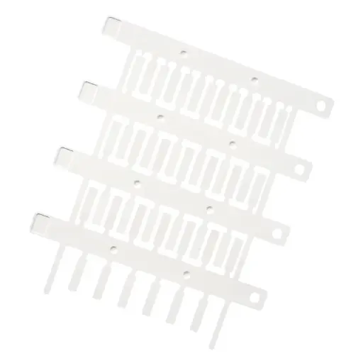 [40090] 4x10mm White Wire Markers for use with 10mm PM Push-in Marker Holders, Blank