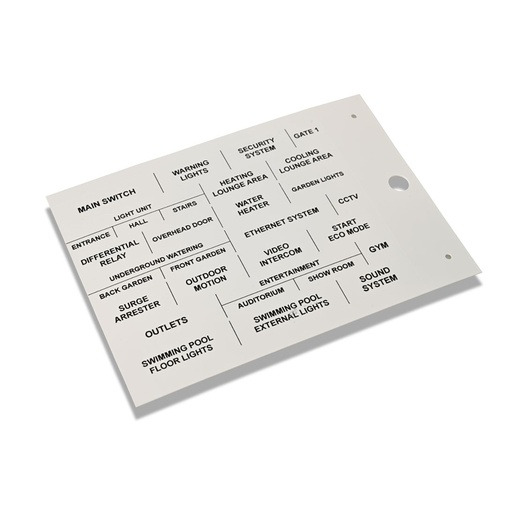 [990759] Adhesive Legend Backing Strips, Rigid PVC, 15x430mm, For Direct Application, White