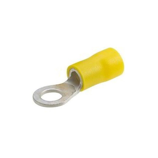 [2054210] Insulated Ring Terminal, 12-10 AWG, Yellow Insulator, UL, 8mm Stud Size