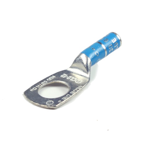 [2395397] #6 AWG, 1/2 Inch Stud, Long Barrel Compression Lug, Blue, 2395397