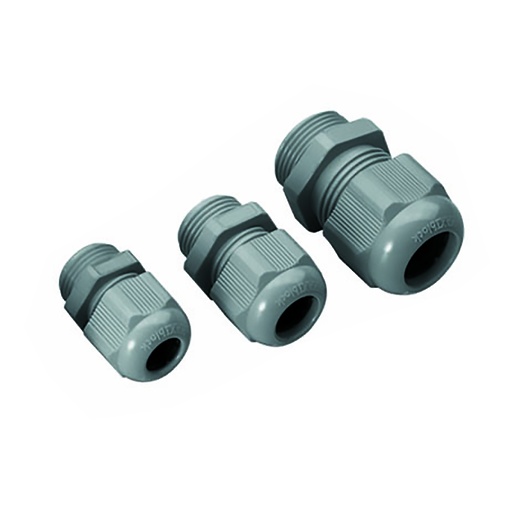 [3001712] Reduced Entry Nylon Cable Glands, Dark Gray, M16x1.5 Threads, Tightening nut: 19mm, 3-7mm Clamping Range