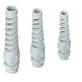 [3002210] M16 Spiral Cable Gland, Spiral Strain Relief Connector, Flexible Strain Relief, UL Listed, Gray