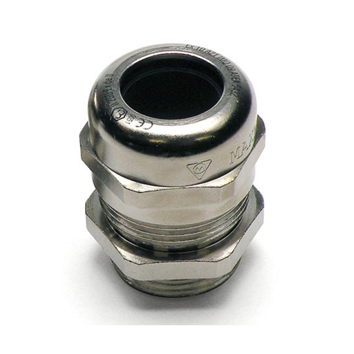 [3012810] ASI  M12 Hazardous Location Cable Gland, 12.2 Mounting Hole, 3-6.5 mm Clamping range, Nickel Plated Brass, ATEX, IP65