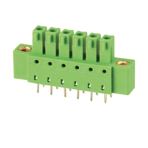 [ASIWJ15EDGBM-3.5-10P] 3.5 mm Pitch Printed Circuit Board (PCB) Terminal Block Vertical Header, 10 position