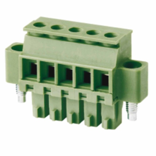 [ASIWJ15EDGKAM-3.5-2P] 3.5 mm Pitch Printed Circuit Board (PCB) Terminal Block Plug, With Screw Locks, 28-16AWG Screw Clamp, 2 Position