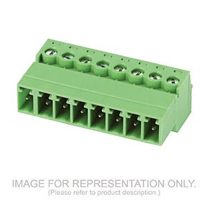 [ASIWJ15EDGKR-3.81-10P] 10 Position, 3.81 mm Pitch Terminal Block Inverted Plug, Pin Connector, Screw Clamp, 28-16AWG