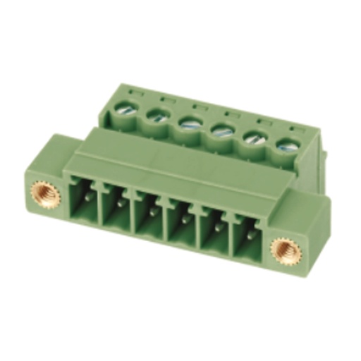 [ASIWJ15EDGKRN-3.81-11P] 11 Position, 3.81 mm Pitch Terminal Block Inverted Plug, Pin Connector, Screw Locks, Screw Clamp, 28-16AWG