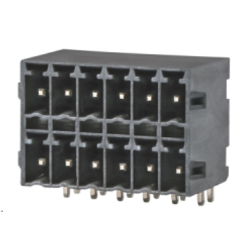 [ASIWJ15EDGRHBN-THT-3.5-4P] 3.5 mm Pitch Printed Circuit Board (PCB) Terminal Block Horizontal Header with Latch, Reflow Applications
