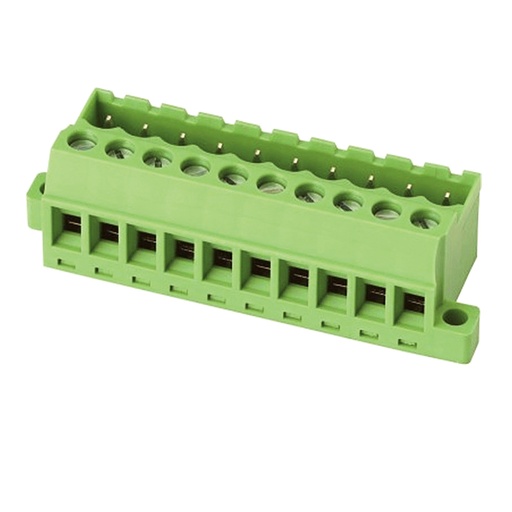 [ASIWJ2EDGGB-5.08-16P] 5.08 mm Pitch Panel Mount Terminal Block Vertical Plug Header, Screw Clamp, 16 Position