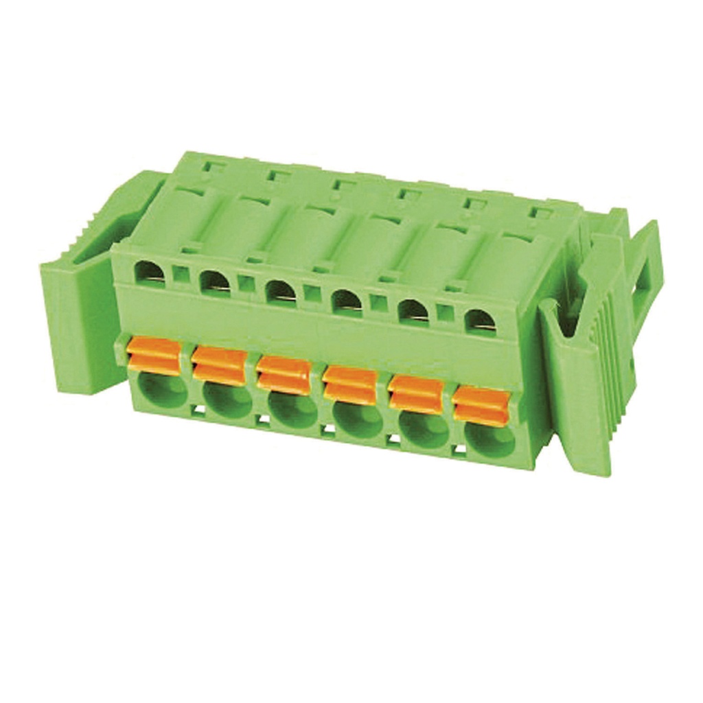 15 Position, 5.08 mm PCB Terminal Block Plug, Spring Clamp, Locking ...