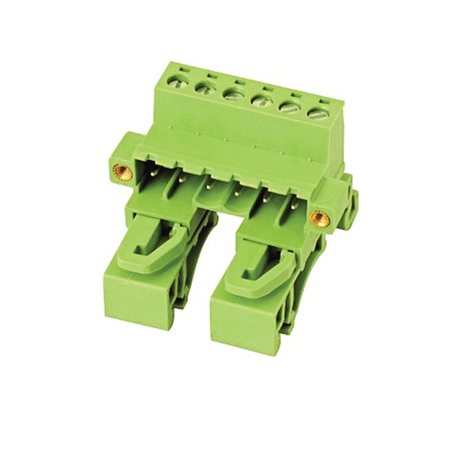 [ASIWJ2EDGURKM-5.0-10P] 10 Position DIN Rail Mount Pluggable Connector 5 mm Pitch, Screw Clamp, With Screw Locks